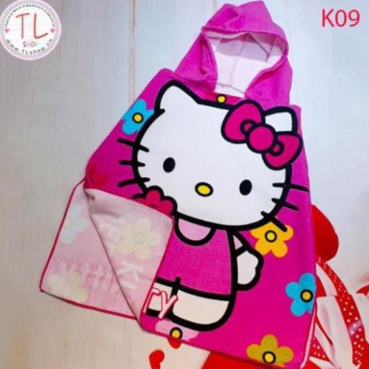 Khăn tắm - Khăn tắm choàng có mũ HELLO KITTY - Đồ dùng cho bé - Khăn tắm cho bé