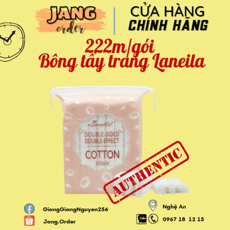 ⛔222m/Gói BÔNG TẨY TRANG LANEILA  kèm quà tặng ⛔