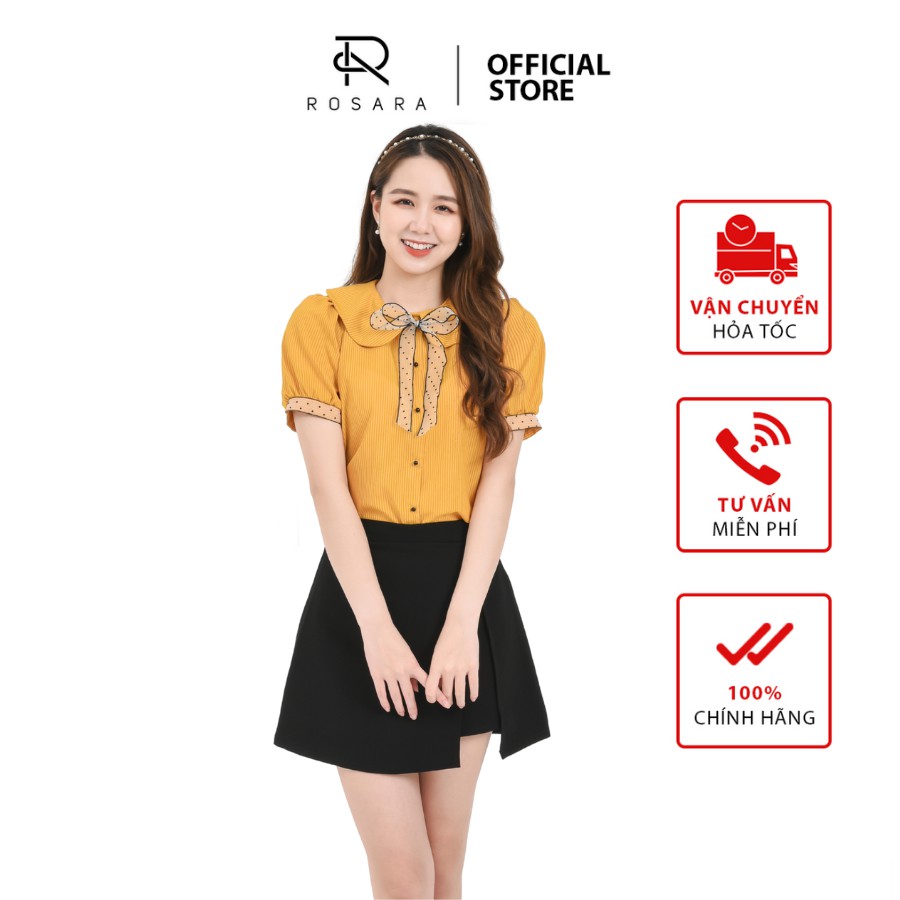 [Mã WABRLOW5 giảm 15% đơn 300K] Chân váy thời trang nữ xòe ngắn có xẻ tà Rosara CV03