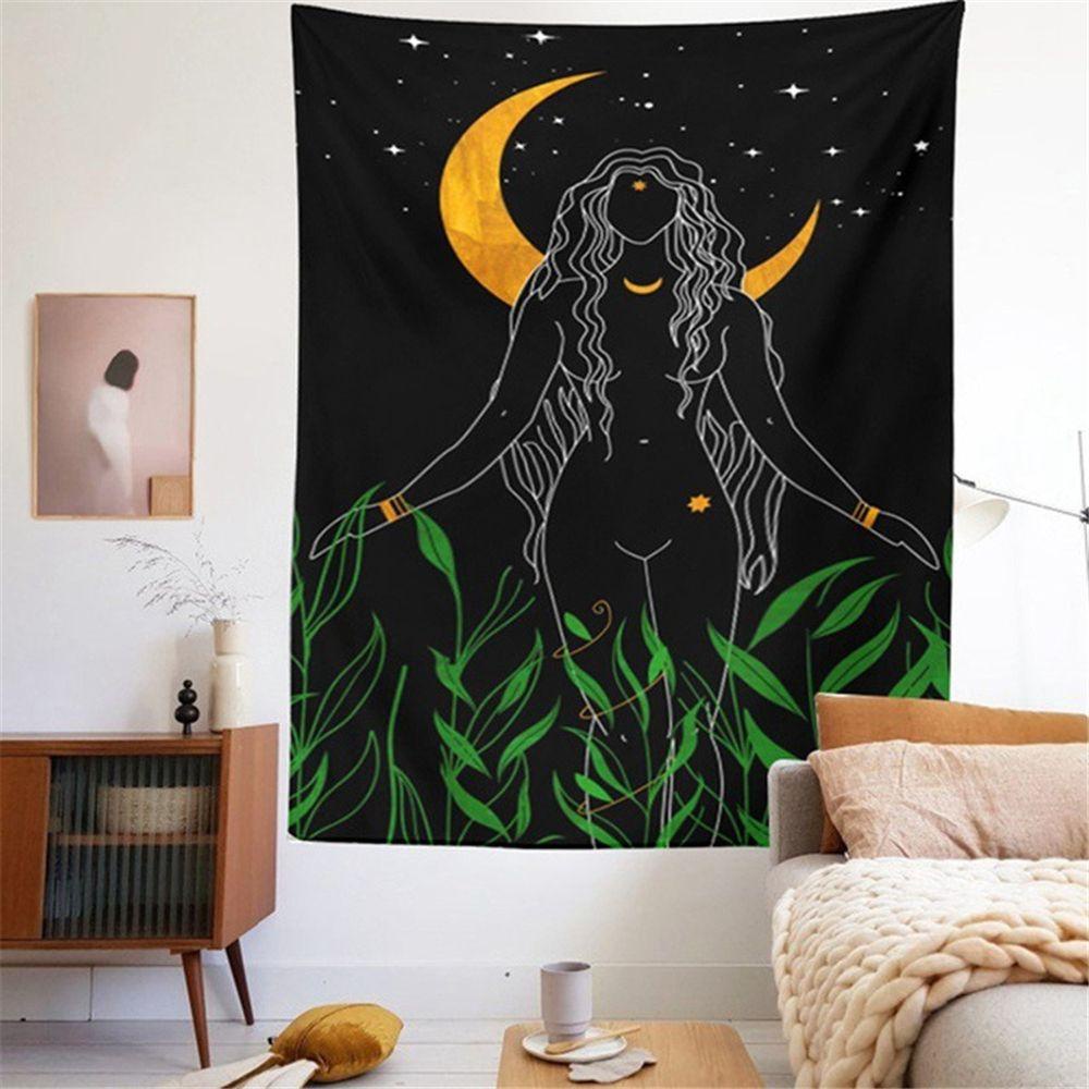 Thảm Treo Tường Họa Tiết Mặt Trăng Trang Trí Phòng Ngủ Phong Cách Bohemian