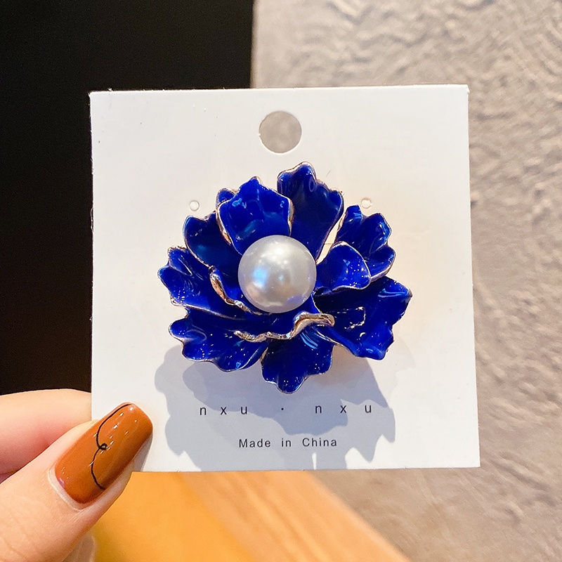 Ghim cài áo hình hoa đính ngọc trai thời trang Hàn Quốc cao cấp