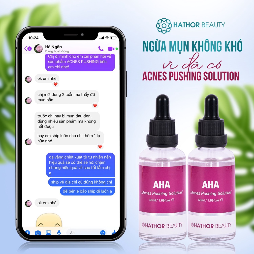 Ủ MỤN ĐẦU ĐEN, MỤN CÁM - VÌ ĐÃ CÓ ACNES PUSHING SOLUTION - HATHOR BEAUTY (KIM THIÊN HOA)