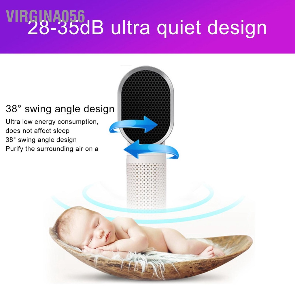 Có thể bán buôn Máy lọc không khí bằng ion âm làm sạch di động hỗ trợ USB cho khói phấn 38 ° Góc xoay Virgina056 Hàng giao ngay