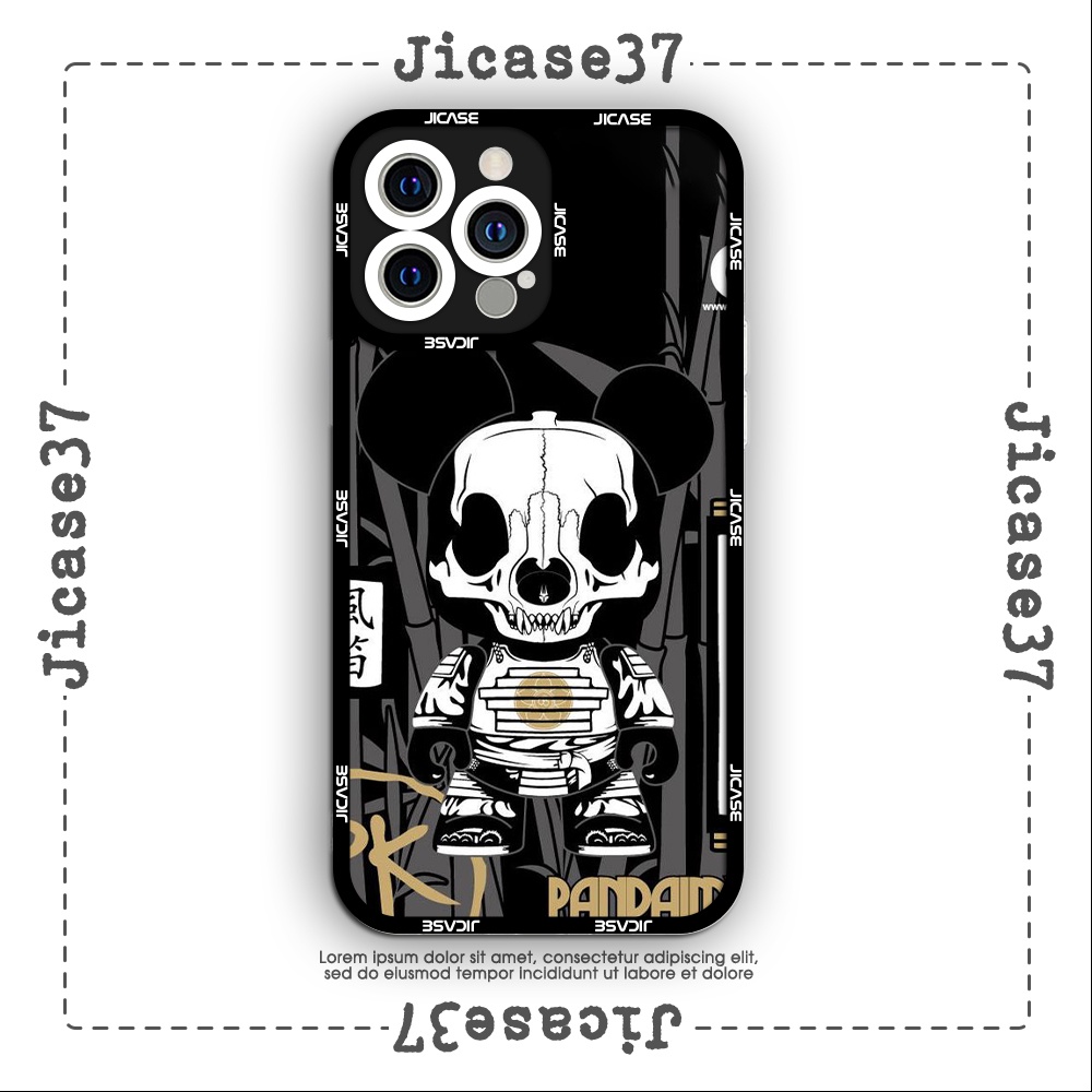 Ốp lưng iphone cạnh vuông Jicase bearbrick skull panda 6plus/6s/6splus/7/7plus/8/8plus/x/xs/11/12/pro/max/plus/promax