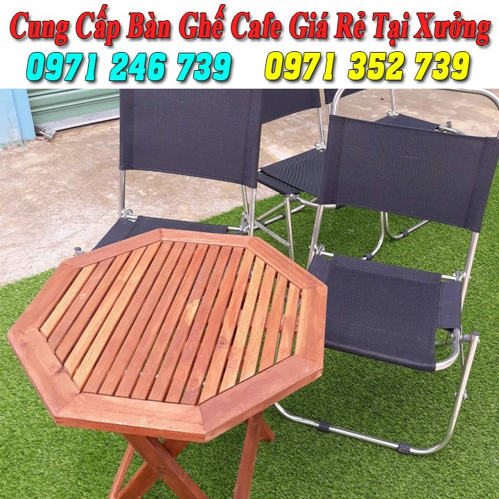 Bàn ghế xếp cafe inox cao cấp vĩ hè giá cực rẻ