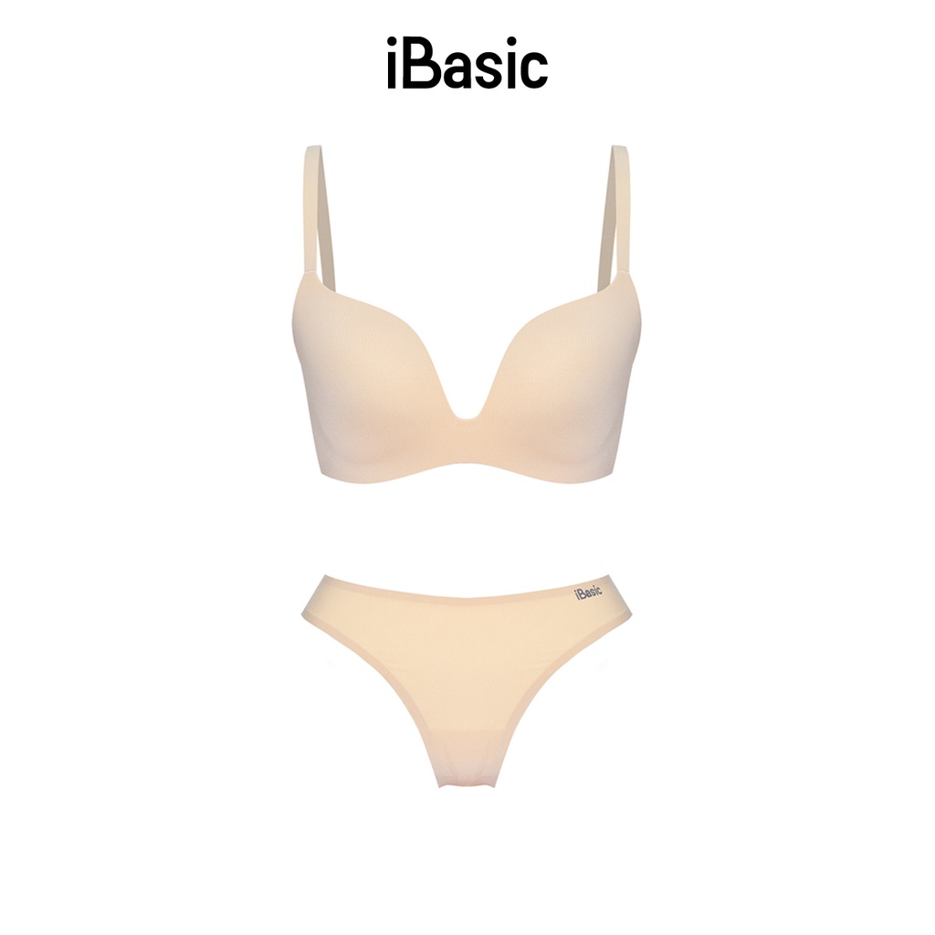 Set áo ngực mút mỏng không đường may cup T-Shirt iBasic BRAW134 và quần PANW134