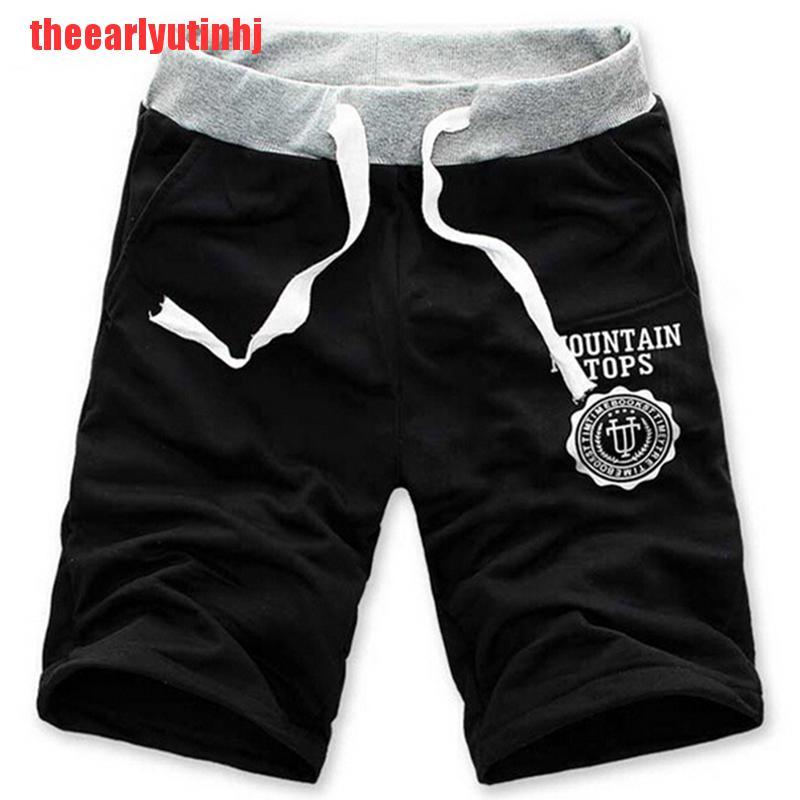 INHJ Casual Men Summer  Hip Hop Shorts Jogger Sport Short Baggy Slacks Pants