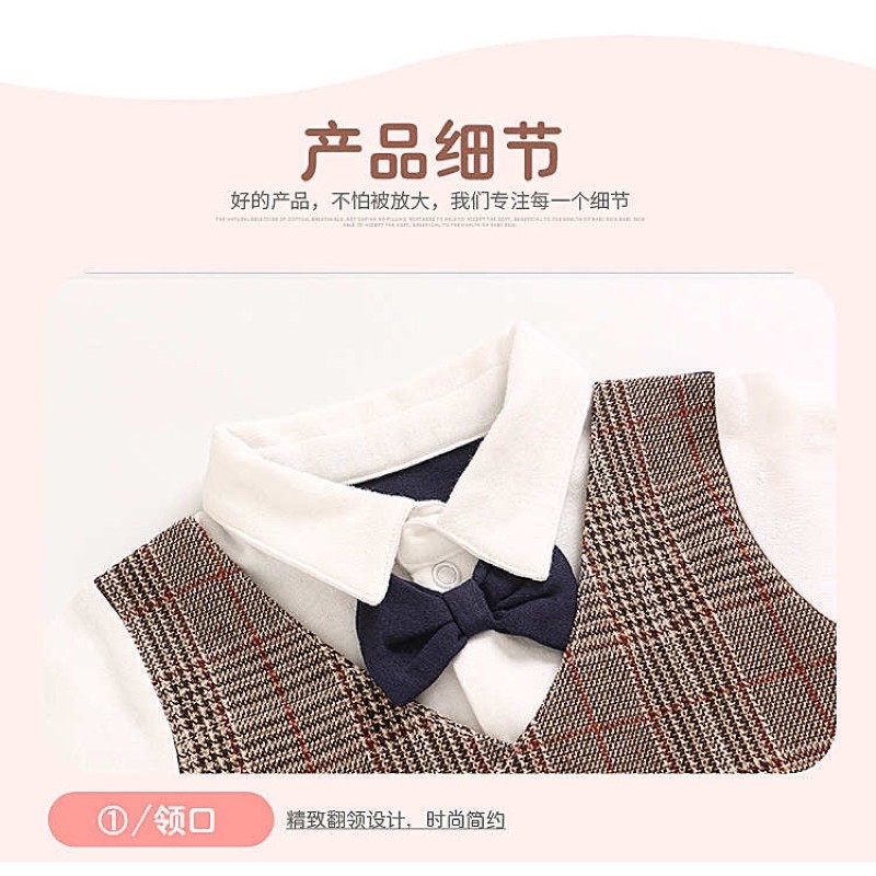 BODY CÔNG TỬ CHO BÉ TRAI VLINDER CAO CẤP SIZE66-90CM