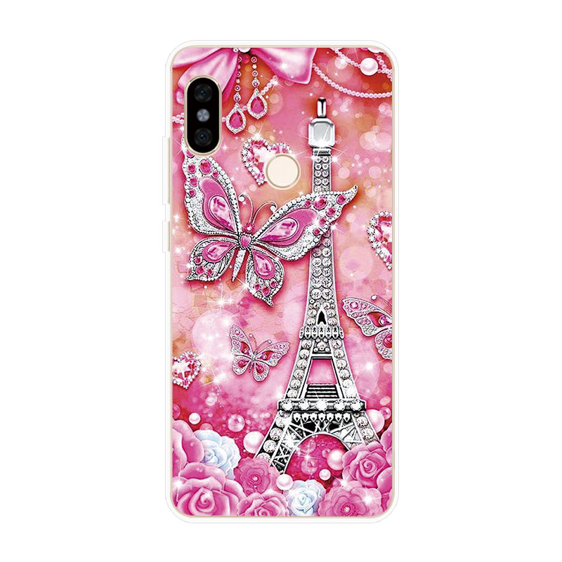 Xiaomi Redmi Note 4 4X 5A Prime 5 6 Pro Soft TPU Silicone Phone Case Cover Diamond Butterfly