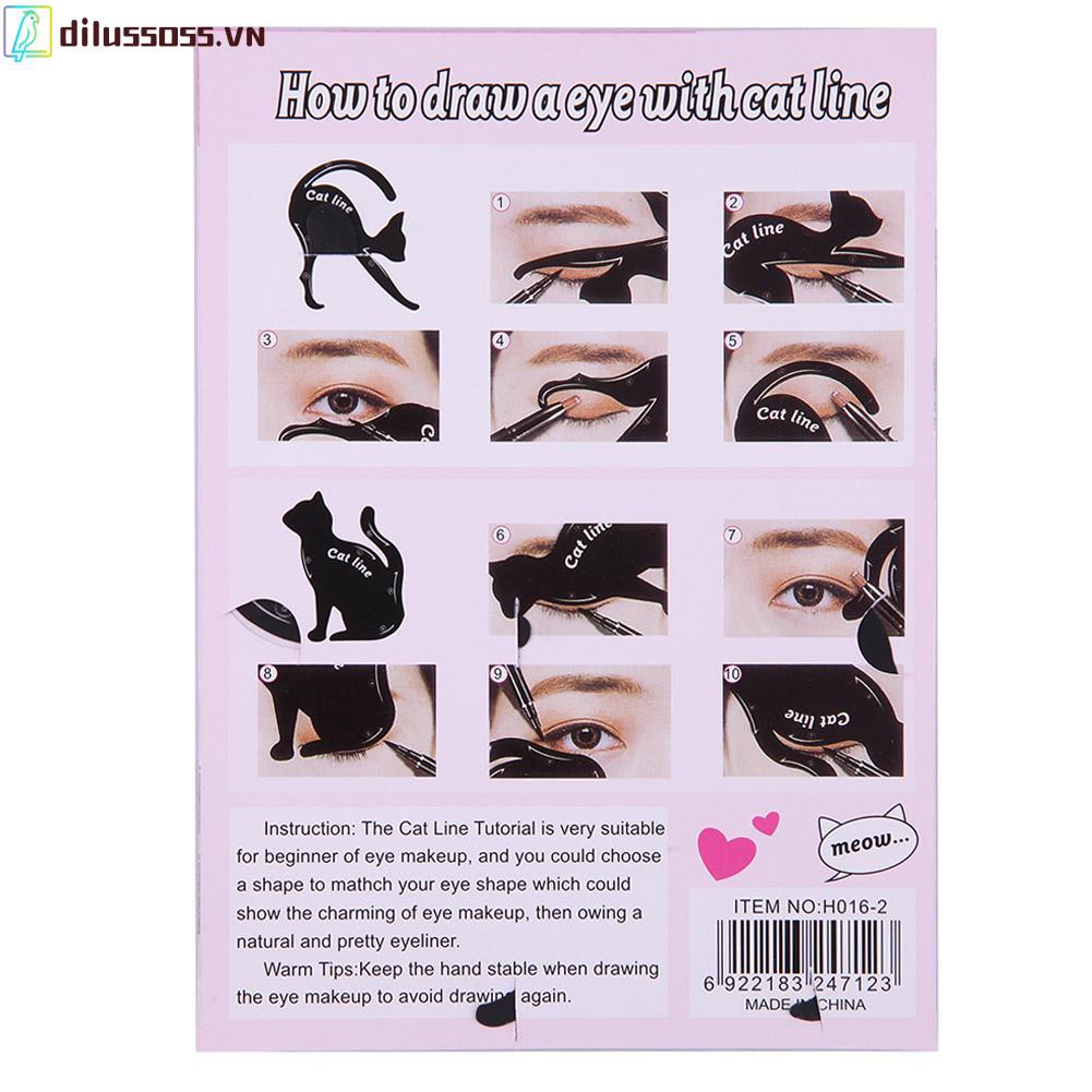 (Hàng Mới Về) Set 2 Khuôn Kẻ Mắt Hình Mèo Dễ Thương