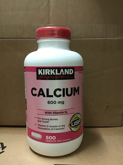 Viên uống Canxi Kirkland Calcium 600mg + D3 500 viên- Xuất xứ Mỹ