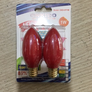 Bộ 2 bóng đèn led trái ớt màu đỏ để gắn đèn thờ E12 -1W