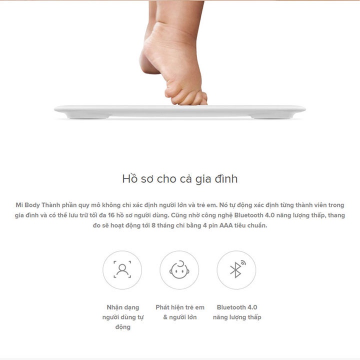 Cân điện tử thông minh Xiaomi Mi Body Composition Scale 2