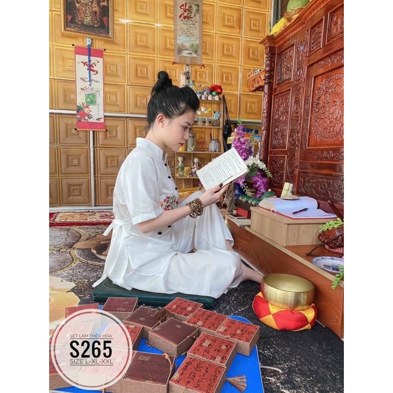 BIGSIZE Set lam thêu hoa S265