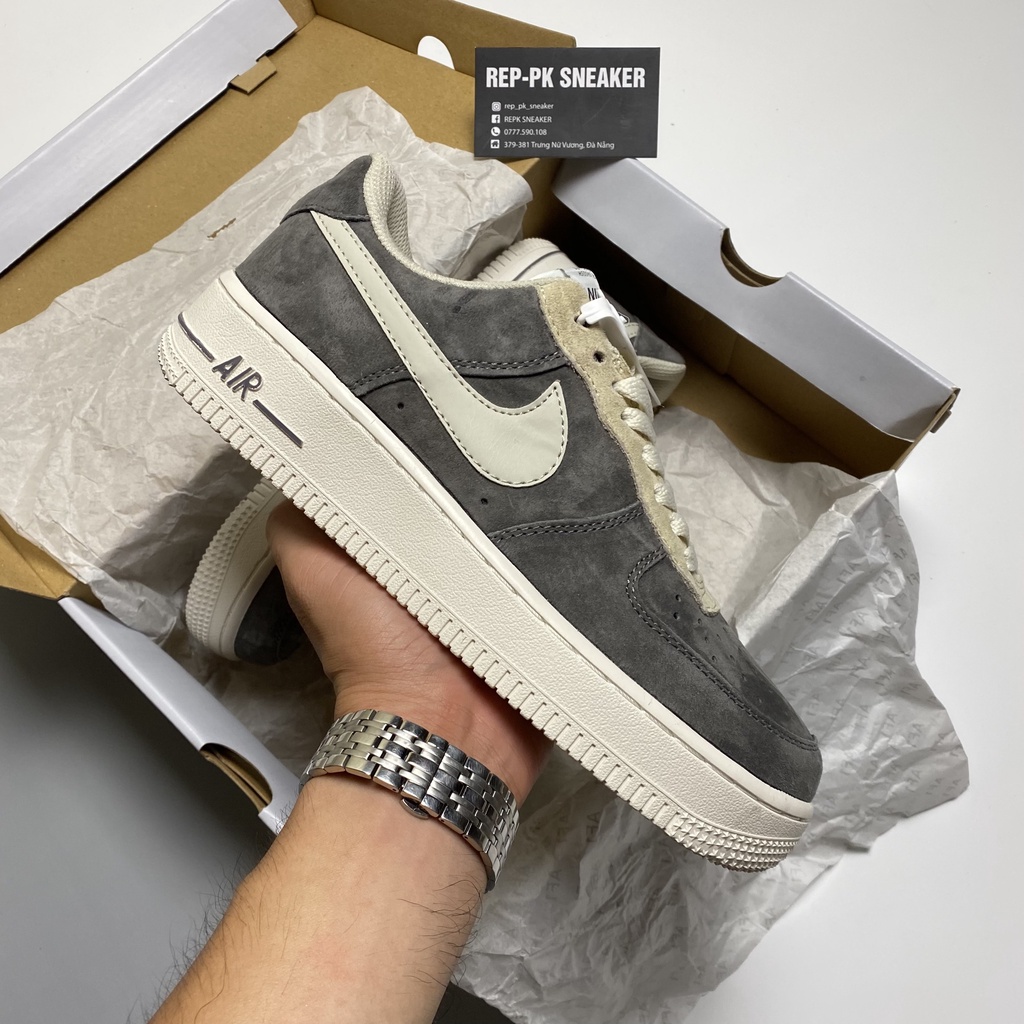 Giày sneaker Air Force 1 Low Suede Wolf Grey (AF1 Xám Đen) - REPK Sneaker | Phiên bản high quality