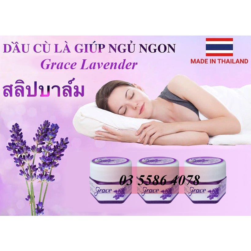 Dầu Cù Là Giúp Ngủ Ngon Ngon, Thư Giãn GRACE Skin Nourishing Balm Lavender 20g - Thái Lan