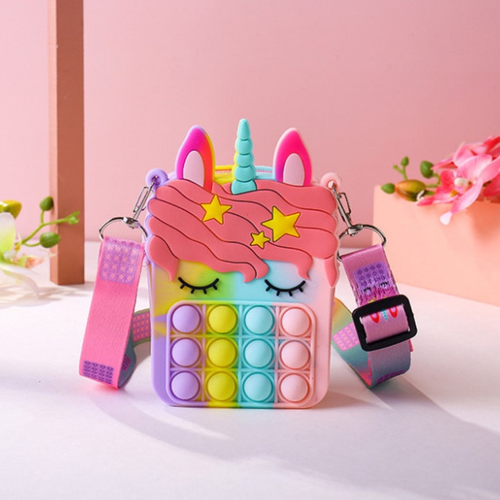 Túi đeo chéo Pioneer Bong bóng Silicone hinh Dâu Tây, Trái Thơm, ngựa Pony Cầu Vòng AX52
