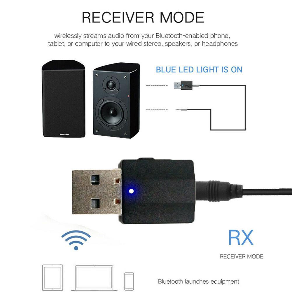 USB Thu Phát Âm Thanh 2 trong 1 Bluetooth 5.0 chuyển đổi AUX sang tín hiệu Bluetooth