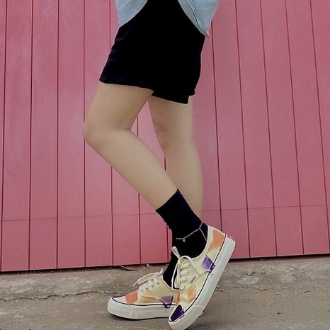 Giày Thể Thao Nữ Ulzzang Vintage, Giày Vải Canvas Graffiti Họa Tiết Vẽ Tay Basic Hàn Quốc, Street Style - Iclassy_Shoes