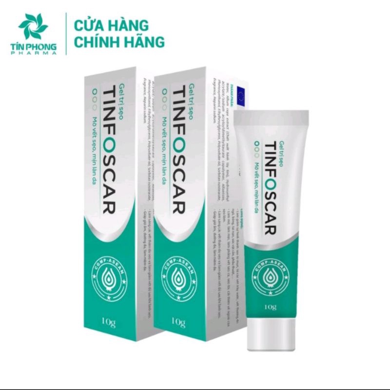 Gel mờ sẹo Tinfoscar 10g giúp làm mờ sẹo dưỡng da