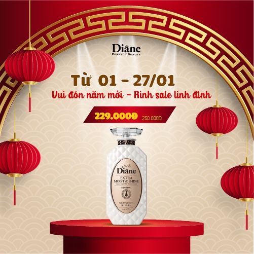 Dầu gội phục hồi tóc sáng bóng Moist Diane Extra Shine -450ml