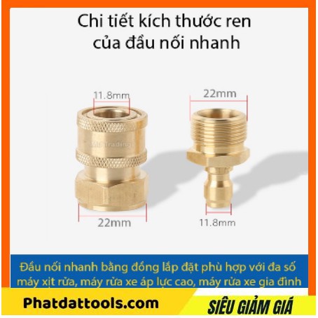 Khớp Đồng Nối Nhanh Từ Máy Rửa Xe Ra Đầu Dây Cao Áp