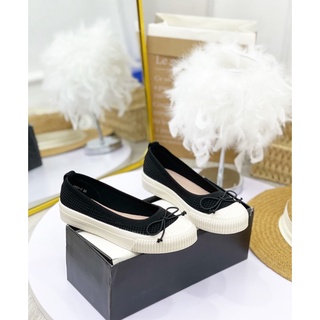 Giày búp bê nơ đế bệt chun fullbox