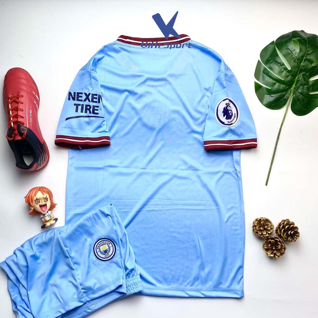 Bộ quần áo đá bóng CLB Man City sân nhà và sân khách vải thun lạnh - ViKi Sport