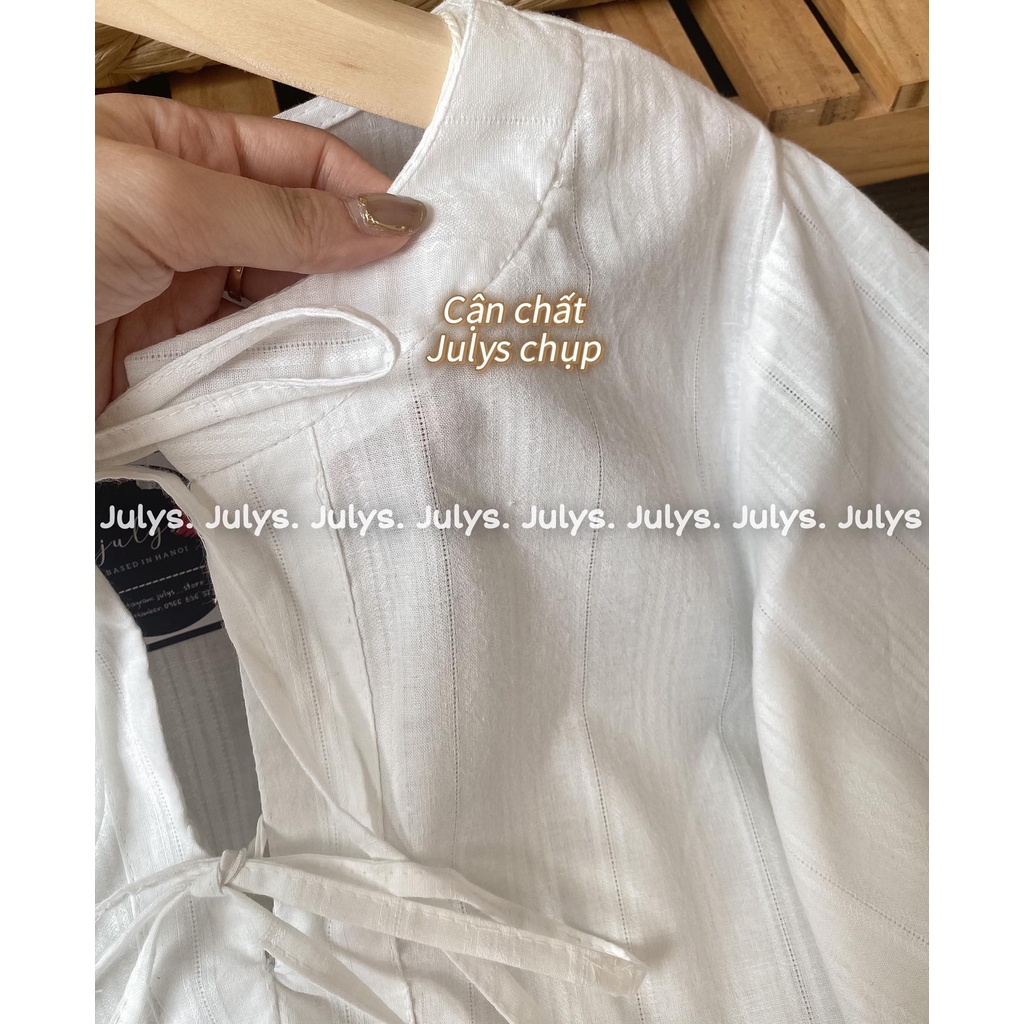 Áo babydoll dáng lửng nơ ngực Julys