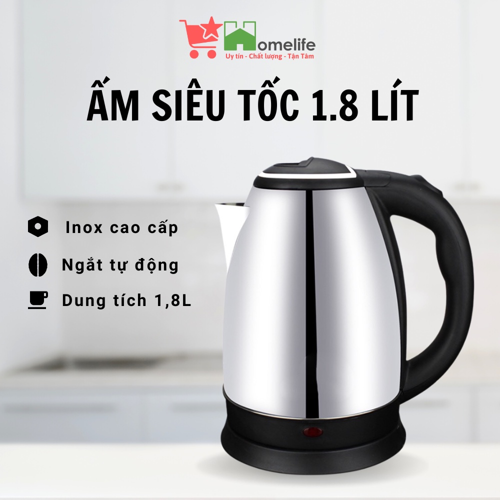 Ấm Đun Nước Inox Siêu Tốc 1.8L Tiện Dụng - AST01