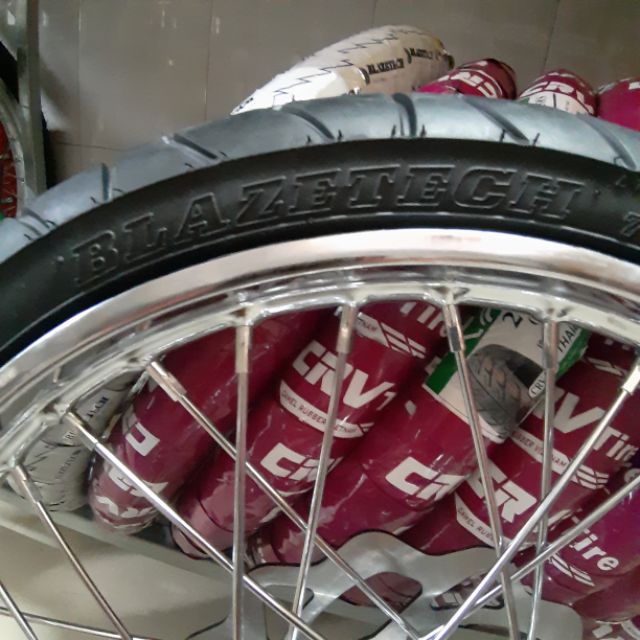 Bánh căm EXCITER 135 căm đùm mạ crom full vỏ ruột Balazetch kèm đĩa và ốc titan như hình gắn như zin