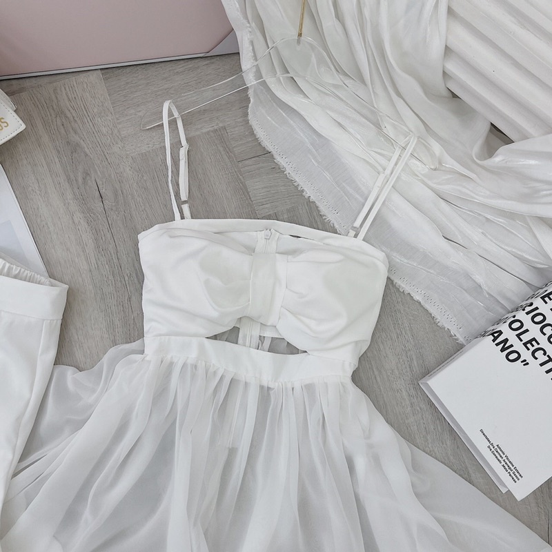 SÉT ÁO 2S NGỰC NHÚN NƠ XOÈ VOAN + SHORT