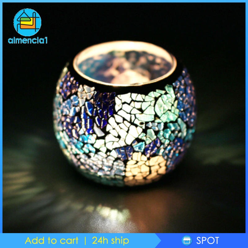 ✨Hàng sẵn sàng✨Giá đỡ đèn cầy bằng thủy tinh mosaic # 1