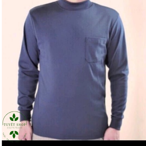 Áo thun dài tay nam Hanoisimex trung niên cổ 3 phân.