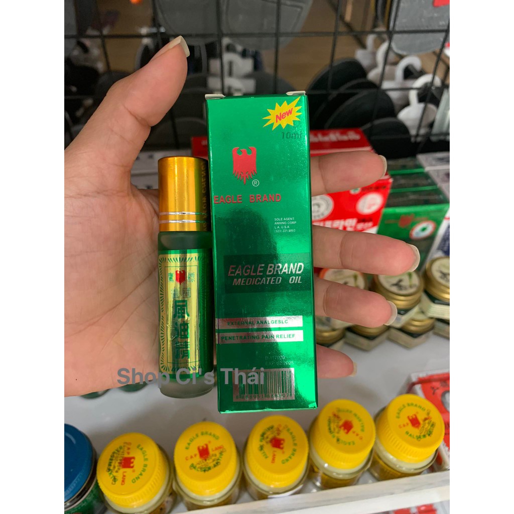 Dầu gió xanh và Dầu gió Trắng, Dầu Khuynh Diệp - hiệu Con Ó (Hàng TC Mỹ) của Mỹ Eagle Brand Medicated Oil 24ml - 10 ml