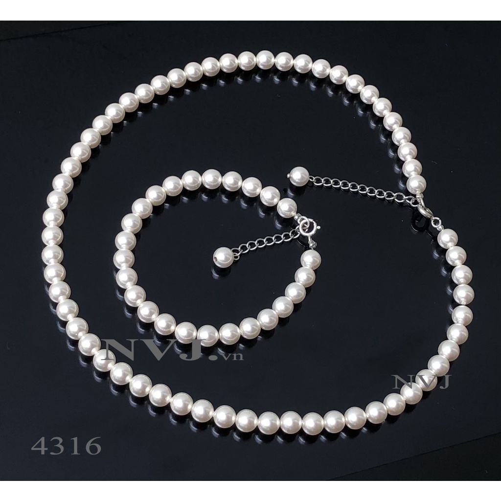 Hạt trai Swarovski đủ size 4,5,6,8,10,12ly cao cấp tuyệt đẹp - PhaleAo, trang sức NVJ