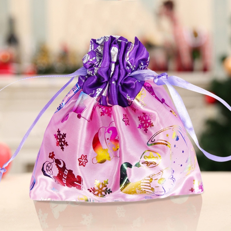 Set 5 Túi Rút Đựng Kẹo Họa Tiết Giáng Sinh Dễ Thương