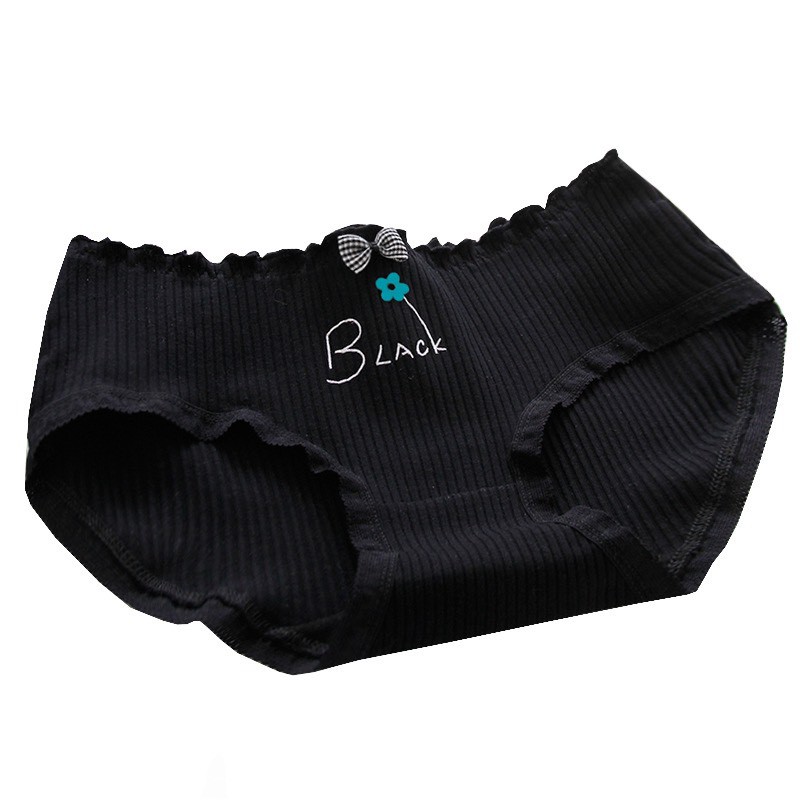 Quần Lót Nữ Cotton gân tăm cạp chun bèo đính nơ mẫu C875 | BigBuy360 - bigbuy360.vn