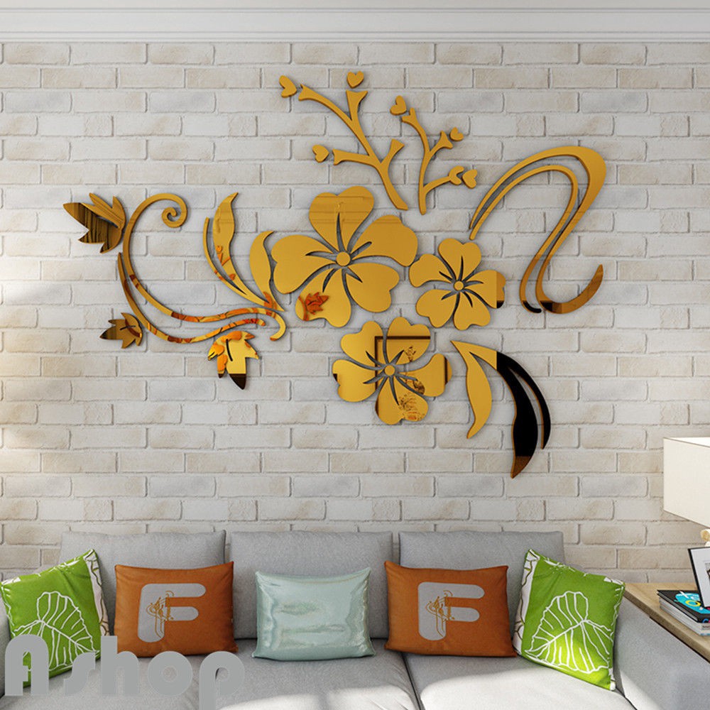 Miếng dán tường mặt gương 3D có thể tháo được tiện dụng