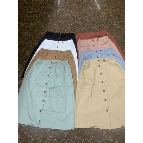 SẴN HÀNG | #902 Chân váy thô cúc chữ A dài hàng QC