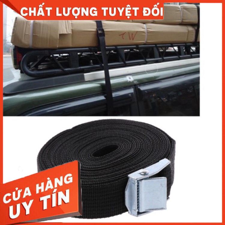 Dây cảo tăng đơ chằng hàng 2,5cm rộng, dài từ 1 tới 10m. Ràng buộc chằng hàng xe đạp xe máy, Pallet hàng hóa