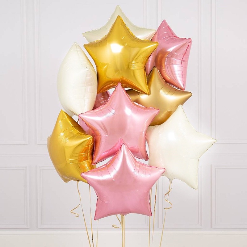 Bóng sao tim trang trí sinh nhật - size 18in - nhiều màu sắc đẹp