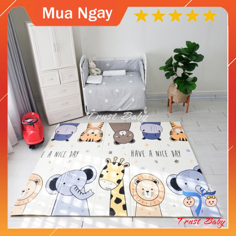 Thảm Gấp Gọn Cho Bé Umoo xốp XPE - Gấp gọn Dày 1,5cm, Không Mùi, Không Thấm Nước