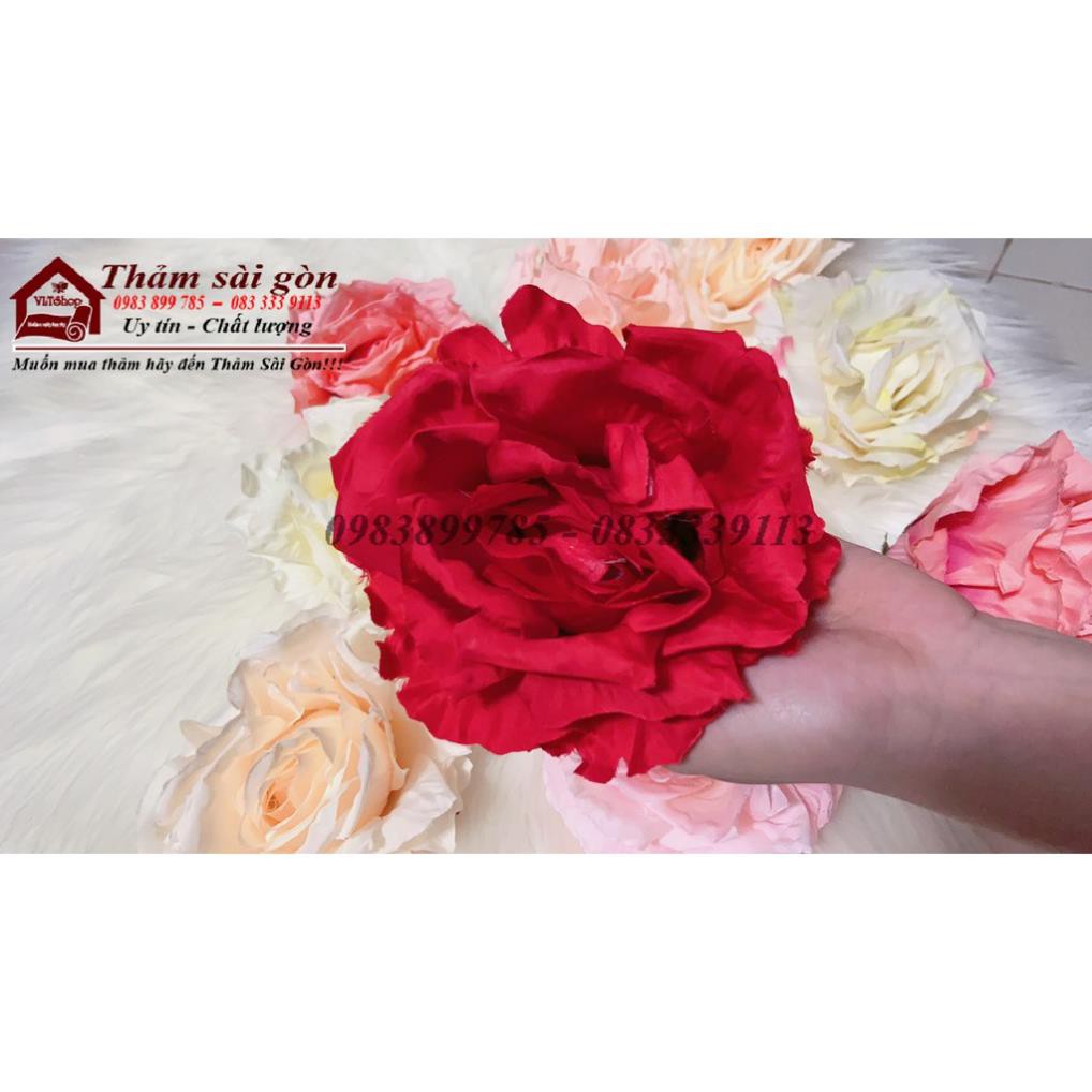 Đầu bông hoa hồng đại size khủng 14cm - hoa giả