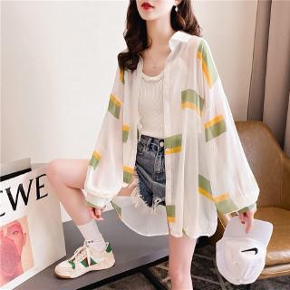 Áo Sơ Mi Tay Dài Chống Nắng Dáng Rộng Phong Cách Hàn Quốc Thời Trang Mùa Hè Cho Nữ