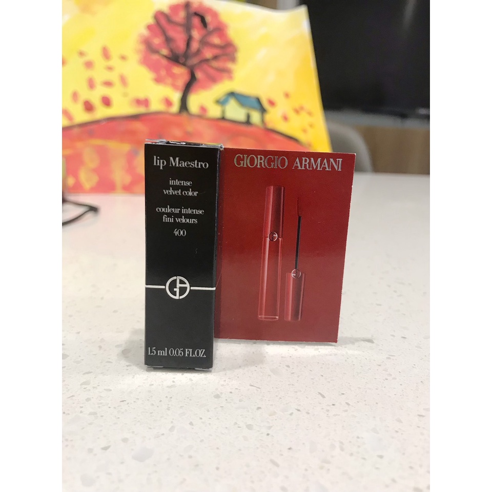 Son kem Giorgio Armani Mini size  Lip Maestro màu 400 - The Red và 103 - Hồng Nude