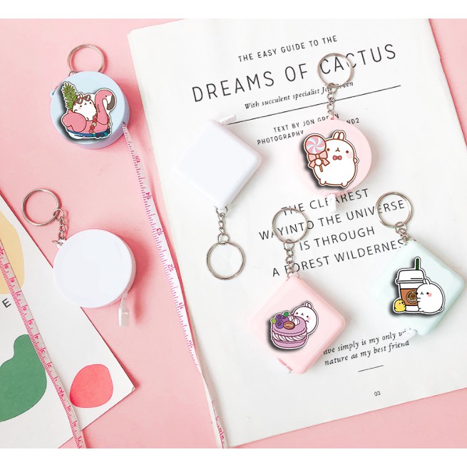 Móc chìa khoá kèm thước dây molang MKTD26 cute dễ thương hoạt hình thần tượng