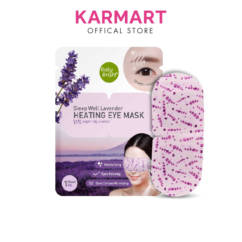 Mặt nạ tạo nhiệt giảm quầng thâm và bọng mắt Baby Bright Sleep Well Lavender Heating Eye Mask 15g