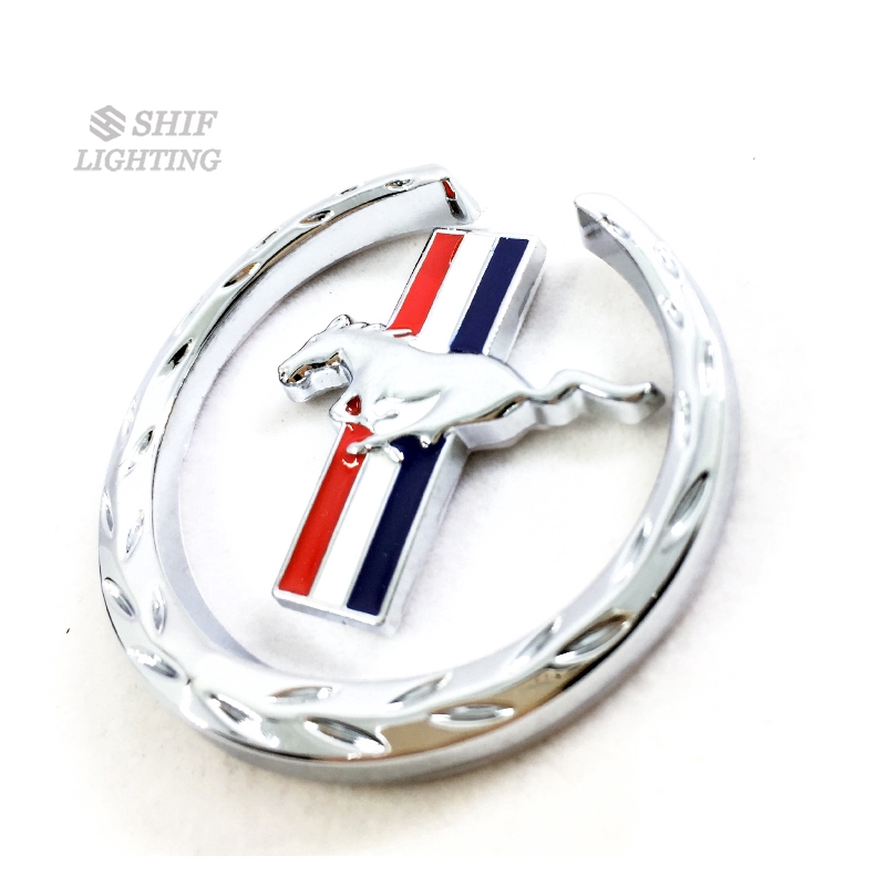 Miếng dán logo hình ngựa bằng kim loại trang trí xe hơi Ford Mustang