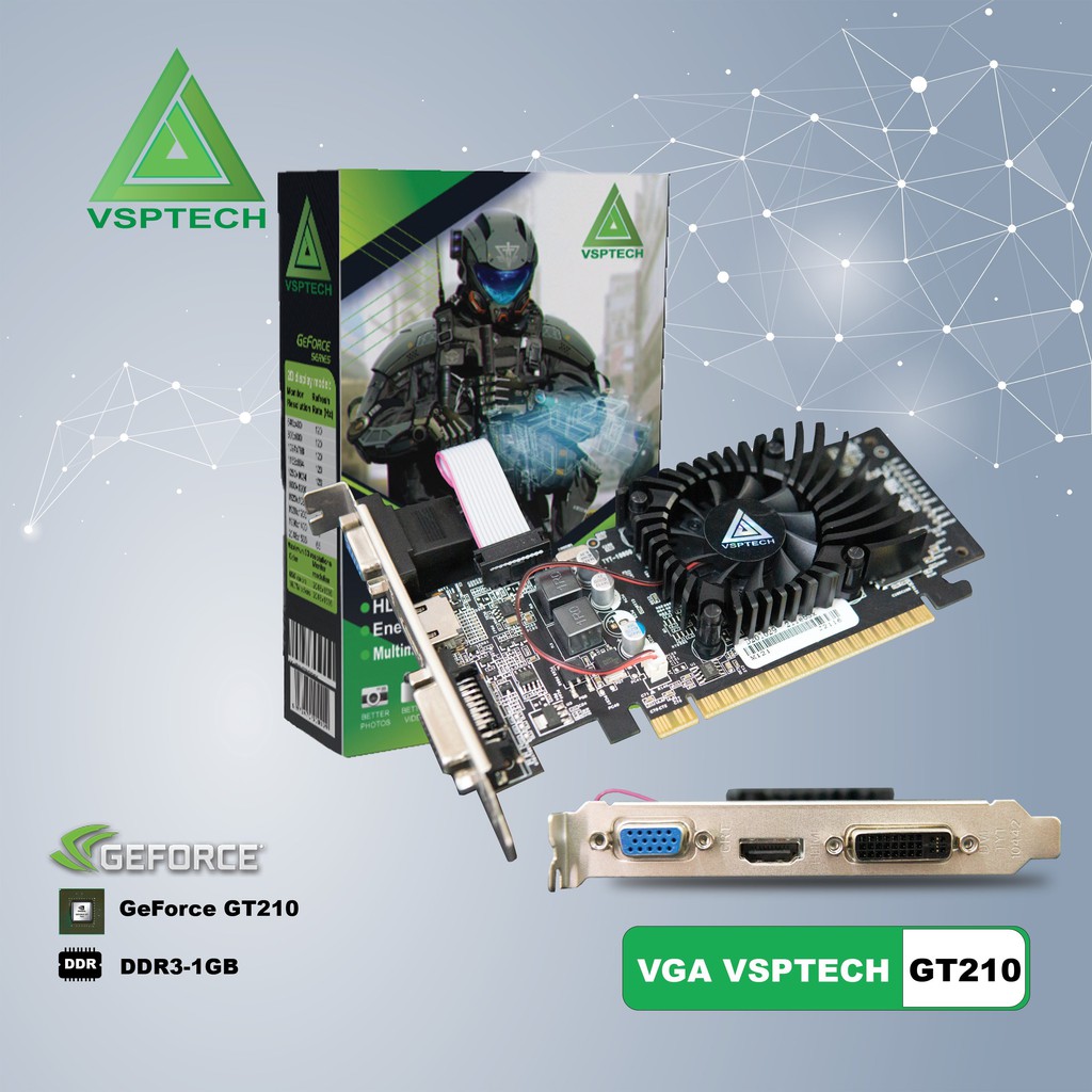 [ CARD VGA] - VGA GeForce GT210 (VSP GT210-1GD3 64 bit LP) - BẢO HÀNH 36 THÁNG